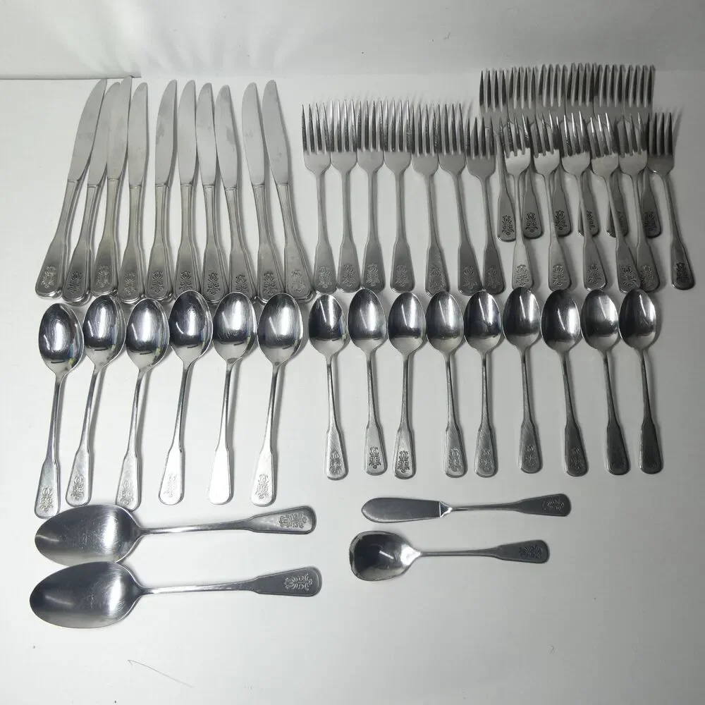 Oneida Village Pfaltzgraff Stainless Flatware Vintage 47pc Lot